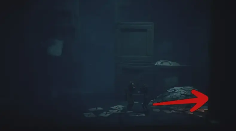 Beam of light indicating secret passage