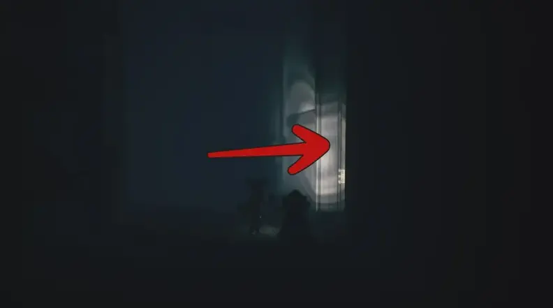 Shadowy hallway after third doll location