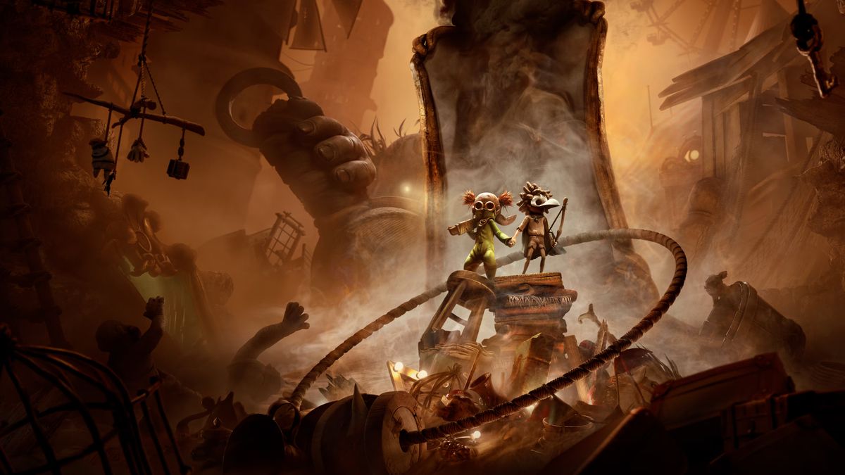 Little Nightmares 3 gameplay screenshot showing Low and Alone exploring dark environments