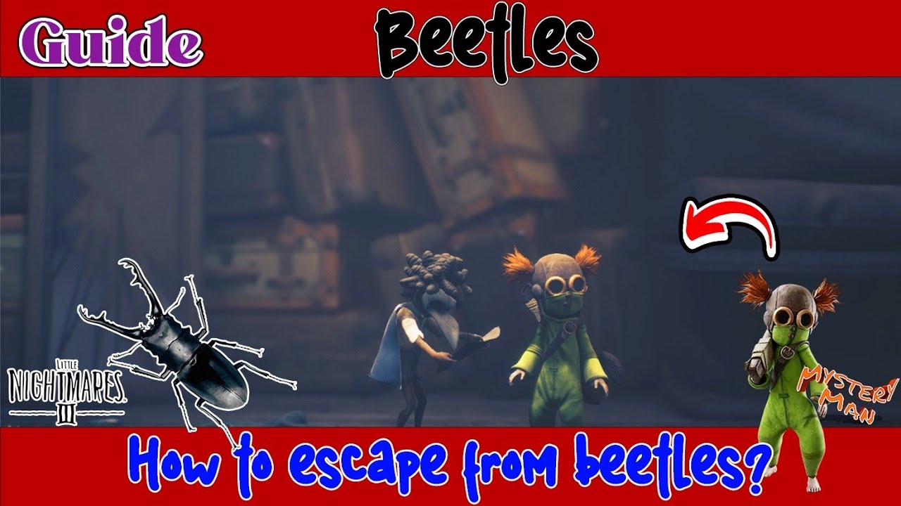 Low and Alone hiding from patrolling beetles in Little Nightmares 3