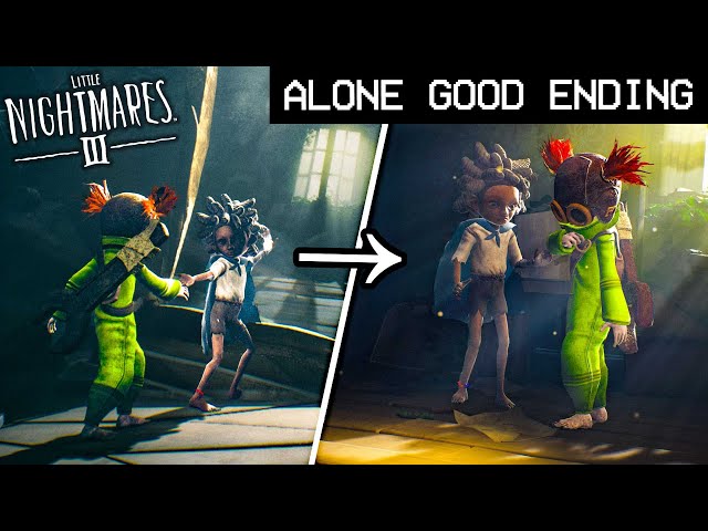Alone wird vom Spiegel im Little Nightmares 3 Ende zurückgewiesen